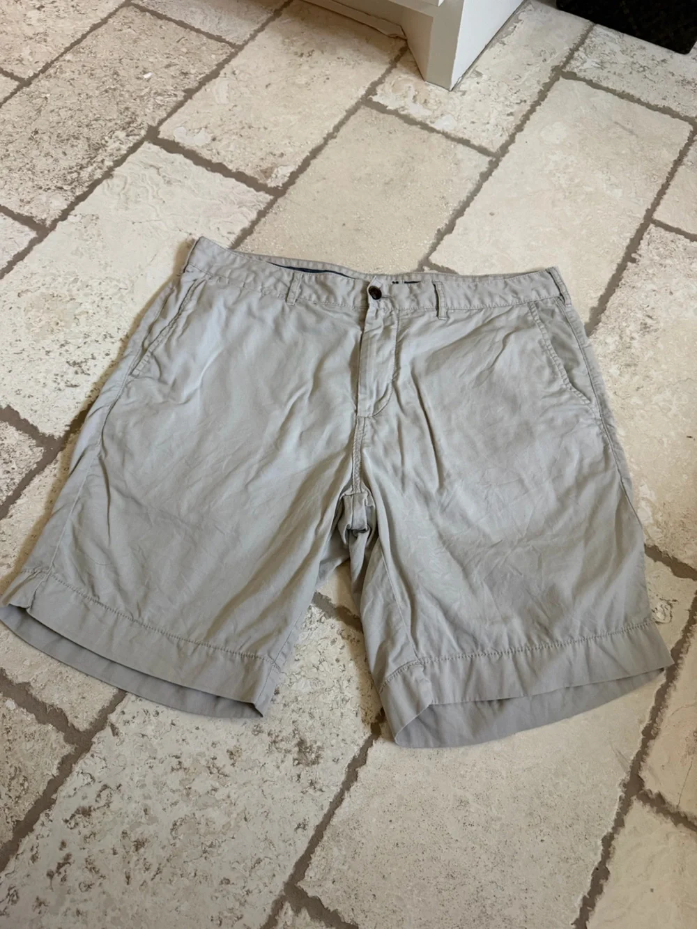 Faherty Light Tan Flat-Front Men's Shorts